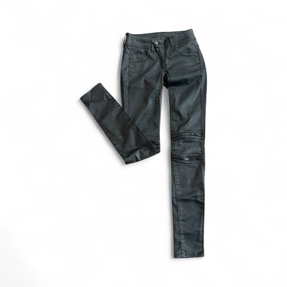 G-Star RAW Lynn Custom Zip Mid Skinny Jeans Black Size 24 - Picture 1 of 17